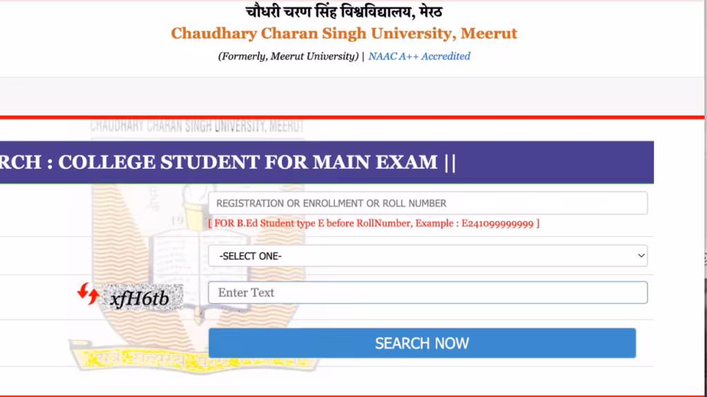 How to Quickly Pay Your Course Fee Online at Govt. College Pabla: Check Details 2 CCSU online payment portal login page